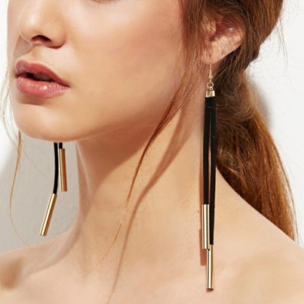Suede Cord Drop Earrings